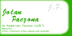 jolan paczona business card